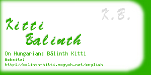 kitti balinth business card